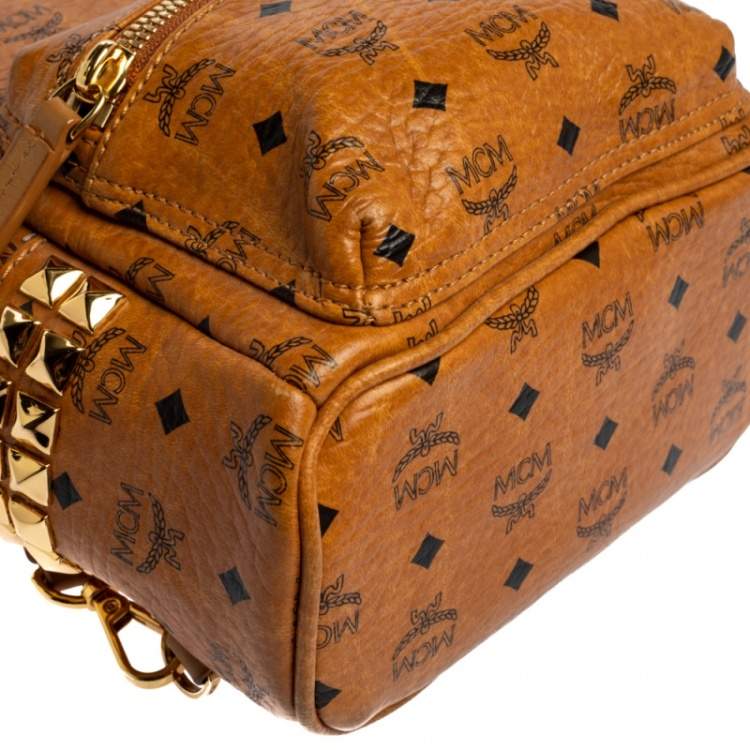 Pre Owned MCM Brown Visetos Coated Canvas X-Mini Bebe Boo Backpack