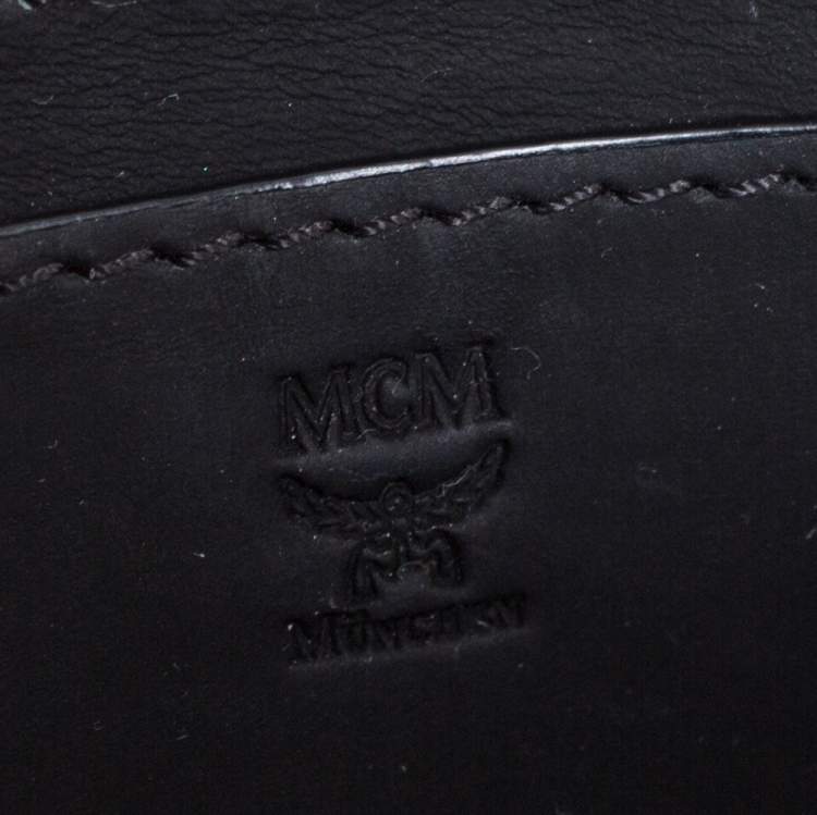 Pre Owned MCM Black Leather Mischa Zipper Flap Crossbody Bag