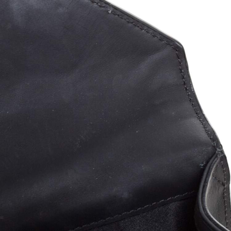 Pre Owned MCM Black Leather Mischa Zipper Flap Crossbody Bag