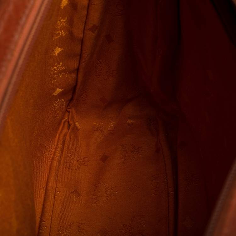 Pre Owned MCM Brown Visetos Coated Canvas and Leather Shoulder Bag