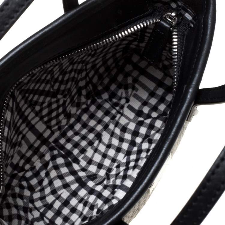 Pre Owned MCM Black Visetos Coated Canvas and Leather Mini Anya Zip Tote