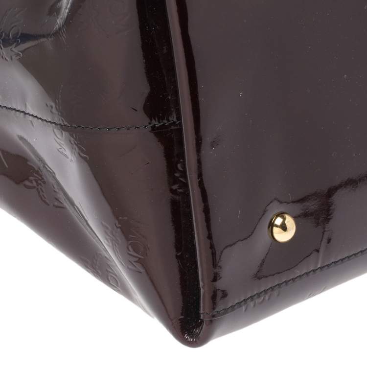 Pre Owned MCM Burgundy Patent Leather Shopper Tote