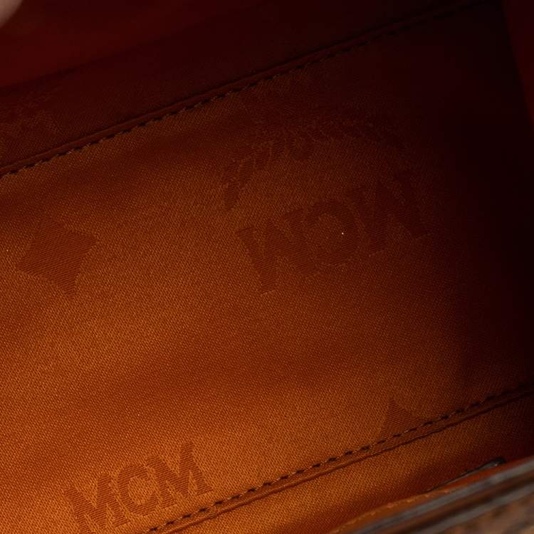 Pre Owned MCM Cognac Visetos Coated Canvas Heritage Top Handle Bag