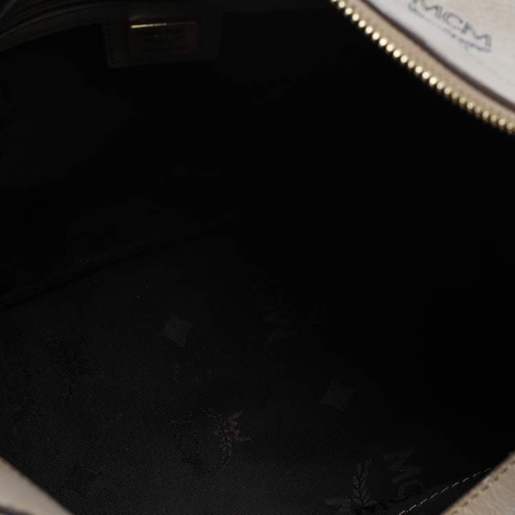 Pre Owned MCM Beige Visetos Coated Canvas and Leather Essential Hobo