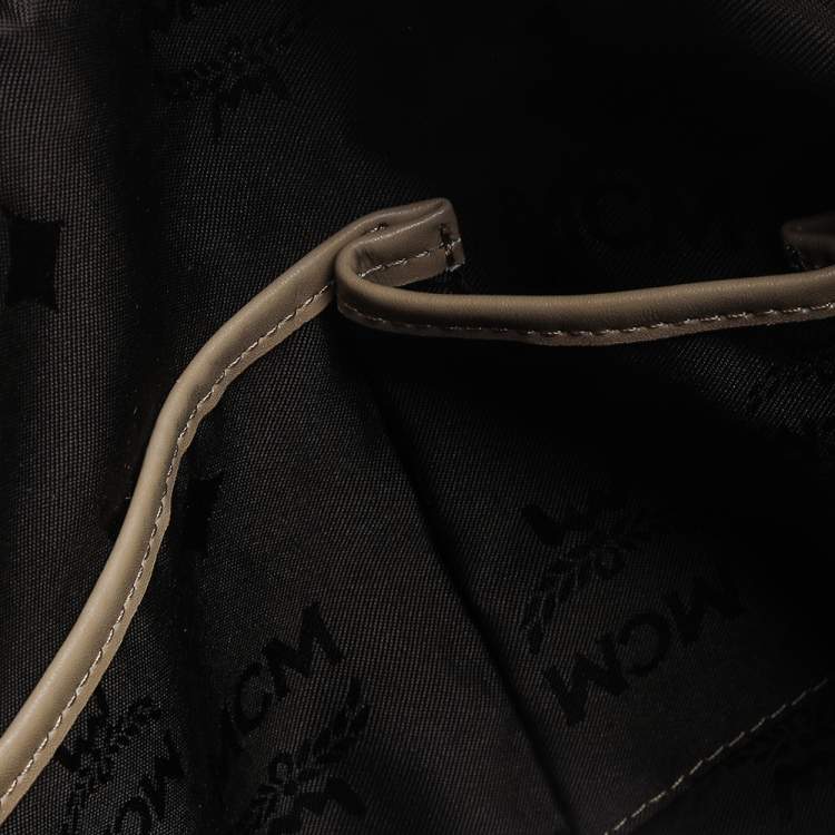 Pre Owned MCM Beige Visetos Coated Canvas and Leather Essential Hobo