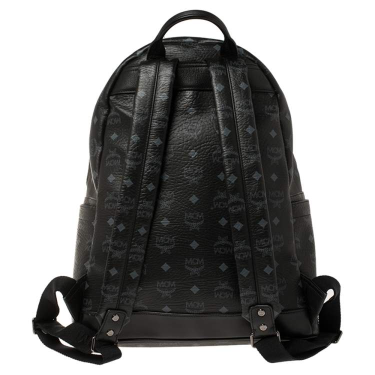 Pre Owned MCM Black Visetos Coated Canvas Stark Backpack