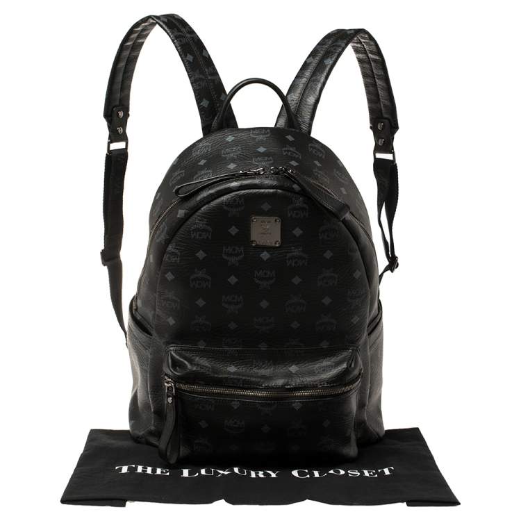 Pre Owned MCM Black Visetos Coated Canvas Stark Backpack