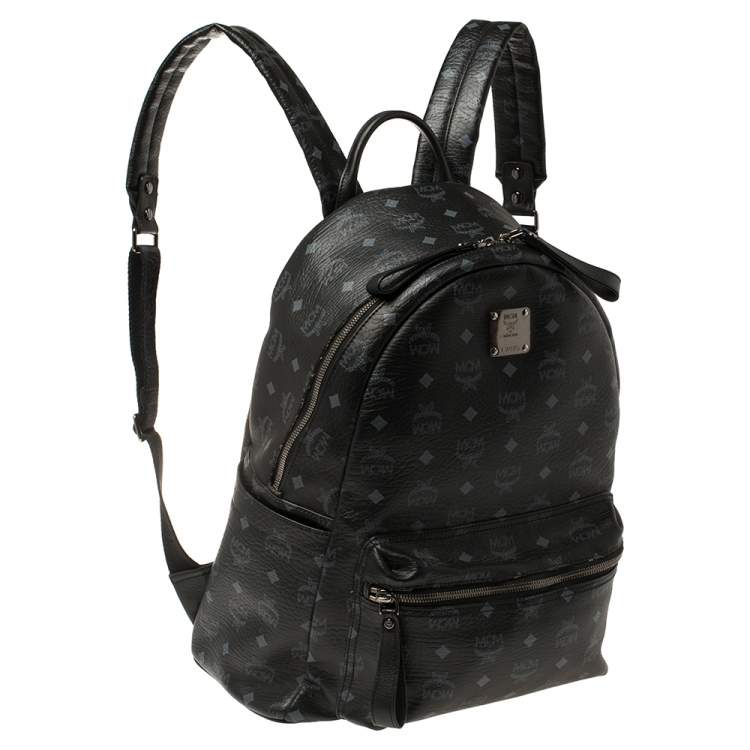 Pre Owned MCM Black Visetos Coated Canvas Stark Backpack