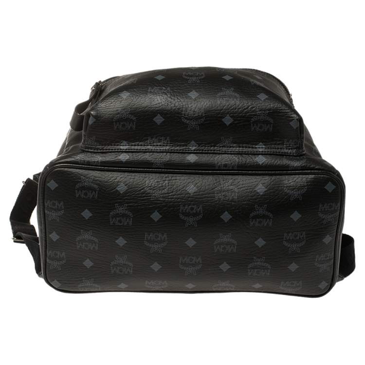 Pre Owned MCM Black Visetos Coated Canvas Stark Backpack