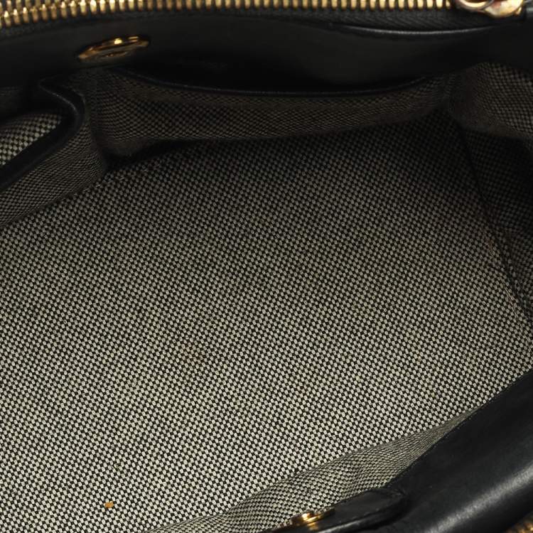 مملوكة مسبقًا MCM Black/Cognac Visetos Coated Canvas and Leather Small Kathy Tote