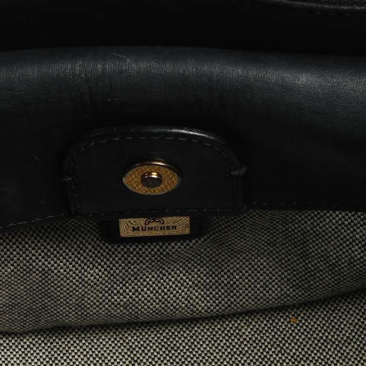 مملوكة مسبقًا MCM Black/Cognac Visetos Coated Canvas and Leather Small Kathy Tote
