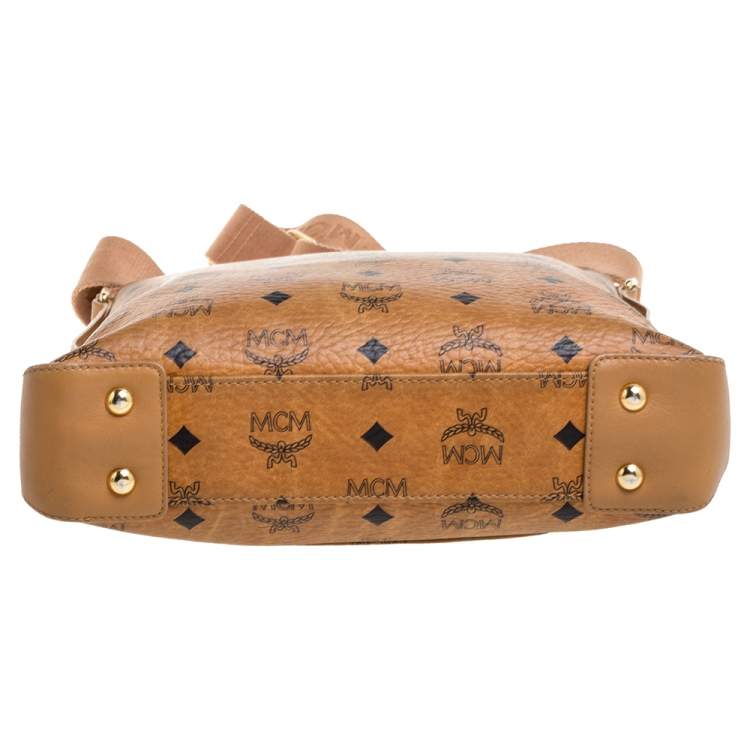Pre Owned MCM Cognac Visetos Canvas Messenger Bag