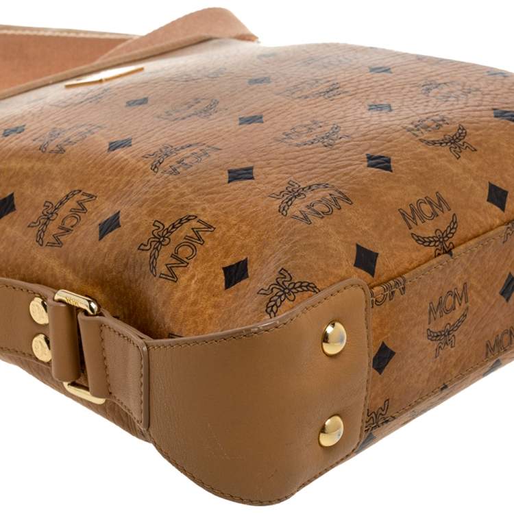 Pre Owned MCM Cognac Visetos Canvas Messenger Bag
