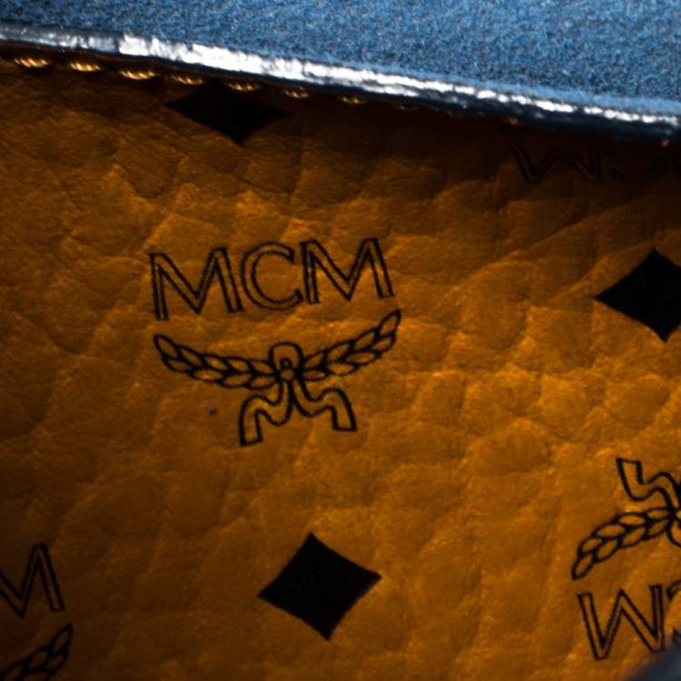 Pre Owned MCM Navy Blue Leather Mini Milla Park Avenue Tote