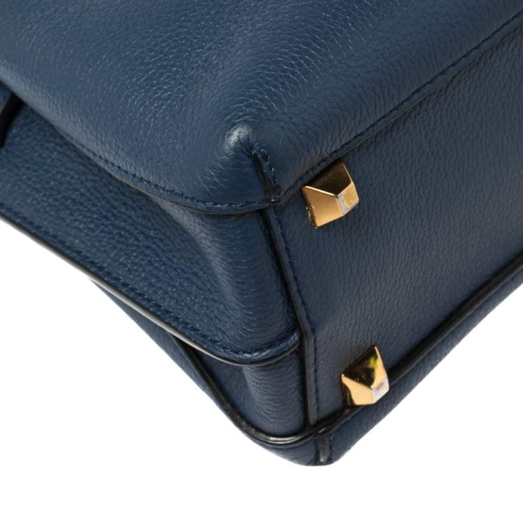 Pre Owned MCM Navy Blue Leather Mini Milla Park Avenue Tote