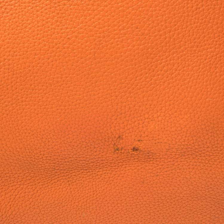 Pre Owned MCM Orange Textured Leather Large Tote