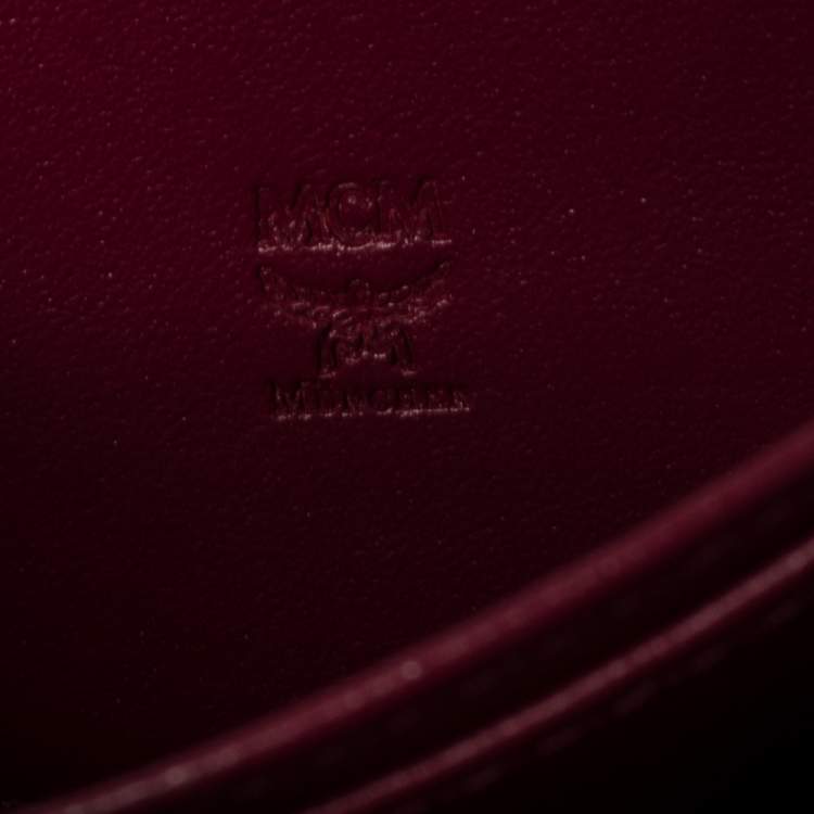 Pre Owned MCM Black Leather Mina Small Zip Around Wallet 