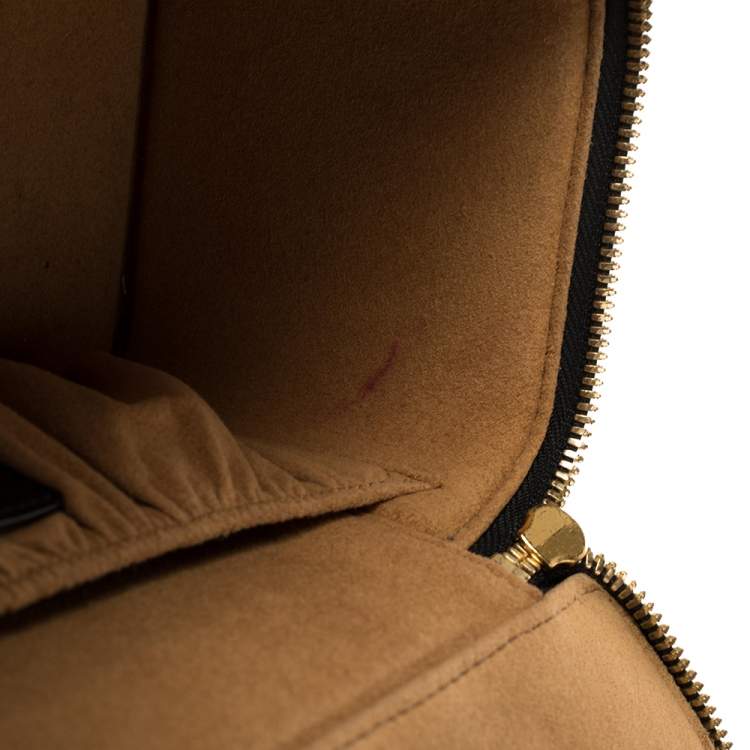 Pre Owned MCM Black Leather Visetos Rockstar Vanity Case
