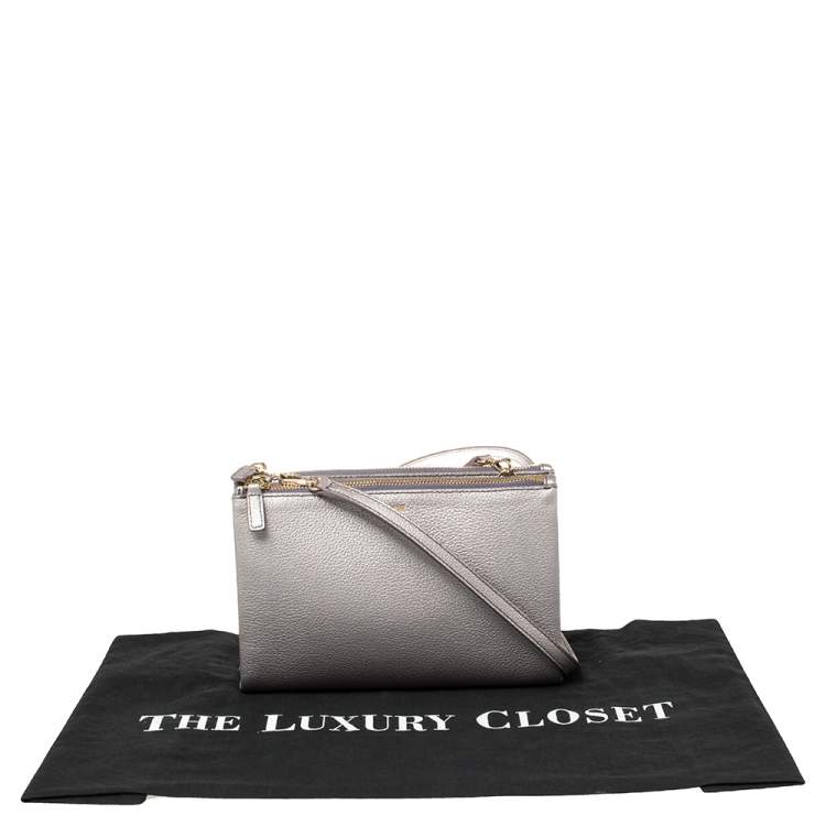 مملوكة مسبقًا MCM Metallic Lilac Leather Milla Double Zip Crossbody Bag