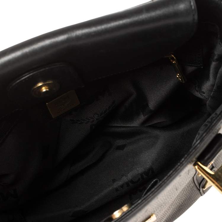 مملوكة مسبقًا MCM Black Textured Leather Small Tote