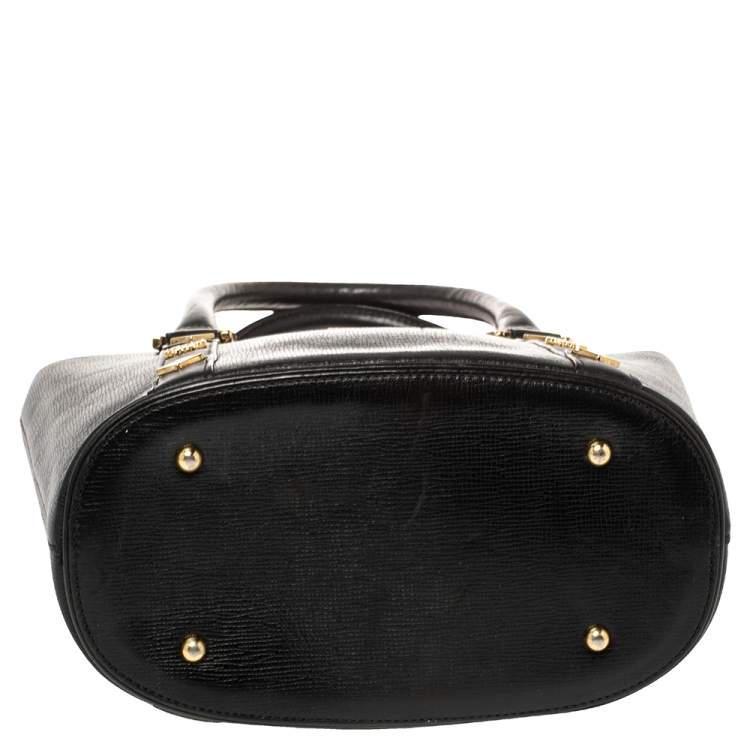 مملوكة مسبقًا MCM Black Textured Leather Small Tote