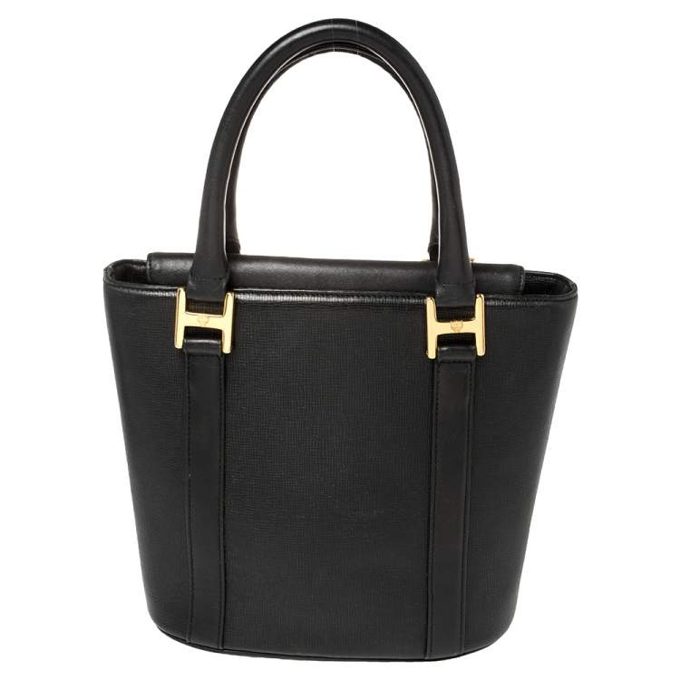 مملوكة مسبقًا MCM Black Textured Leather Small Tote