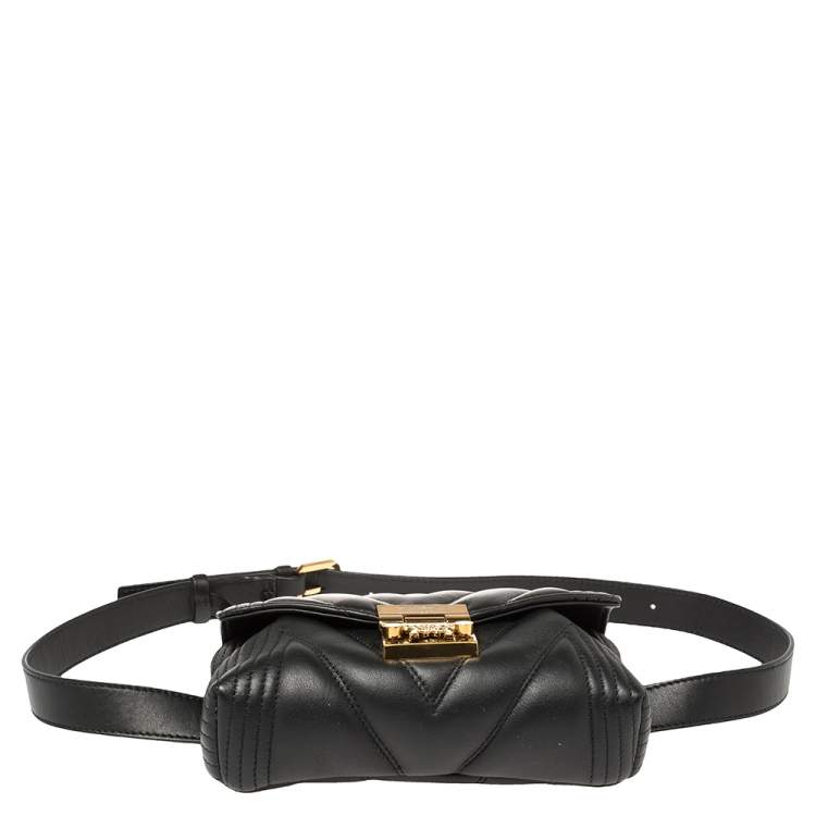 Pre Owned MCM Black Quilted Leather Patricia Belt Bag