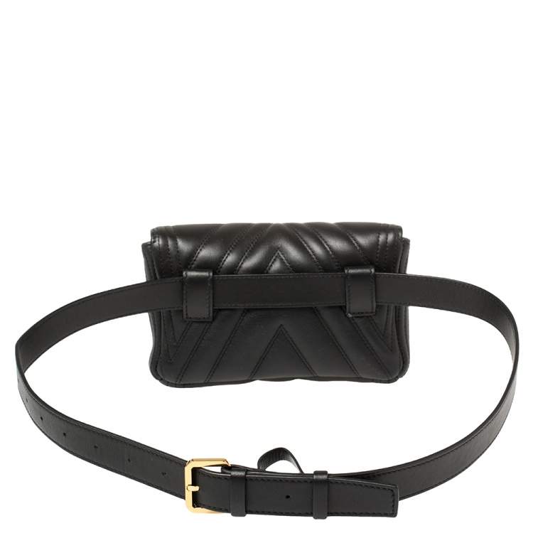 Pre Owned MCM Black Quilted Leather Patricia Belt Bag