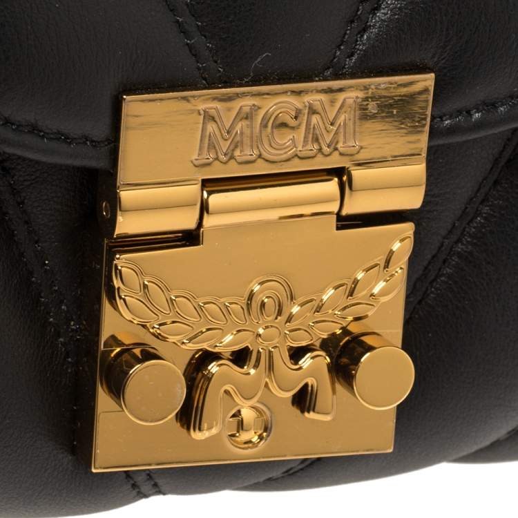 Pre Owned MCM Black Quilted Leather Patricia Belt Bag