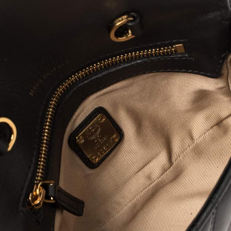 Pre Owned MCM Black Quilted Leather Patricia Belt Bag