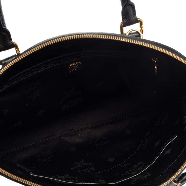 Pre Owned MCM Black Leather Dome Satchel