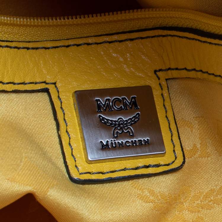 Pre Owned MCM Yellow Leather Tassel Satchel