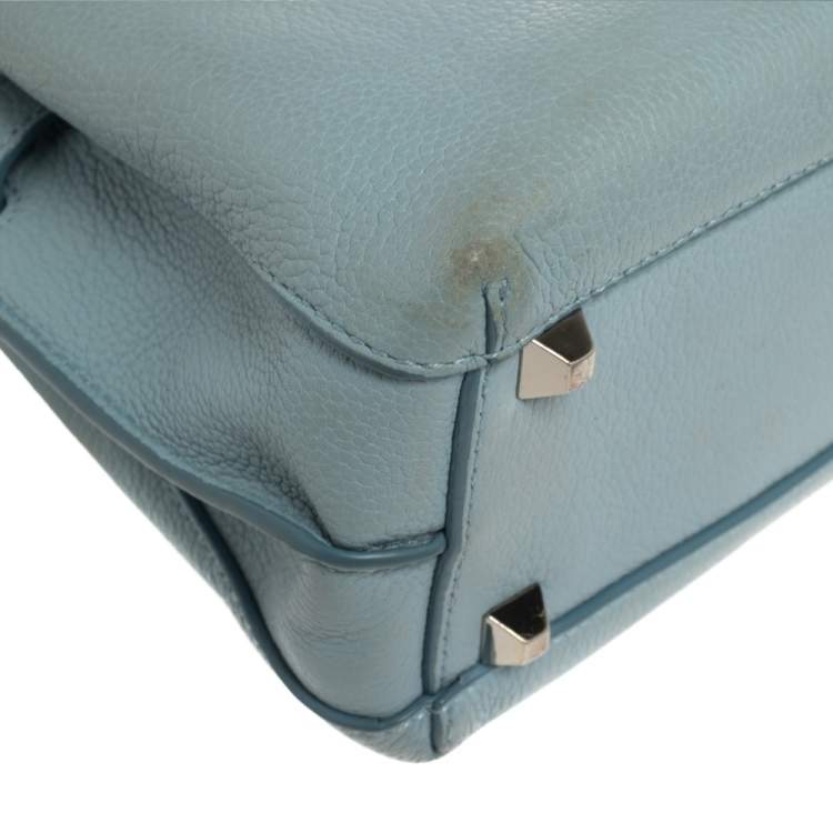 Pre Owned MCM Blue Leather Mini Milla Tote