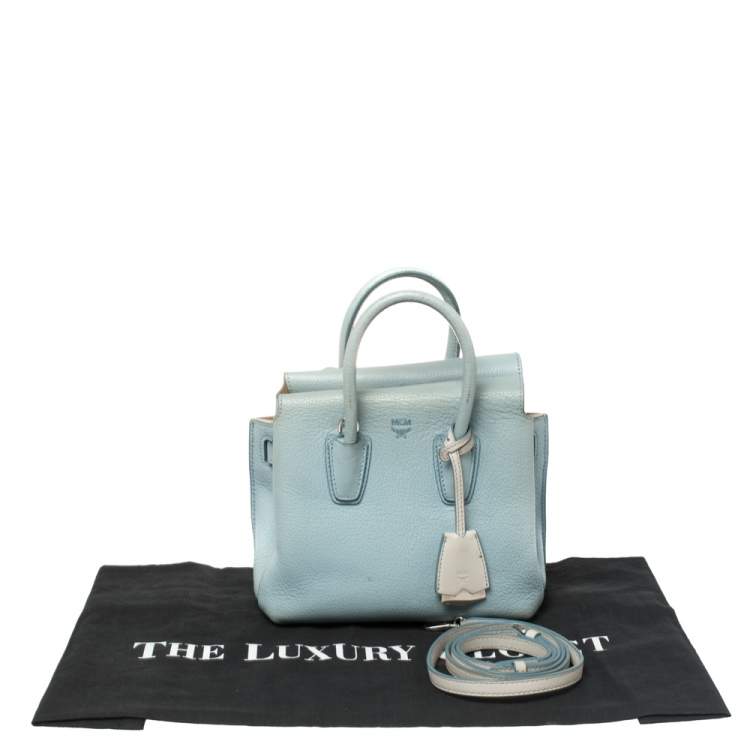 Pre Owned MCM Blue Leather Mini Milla Tote