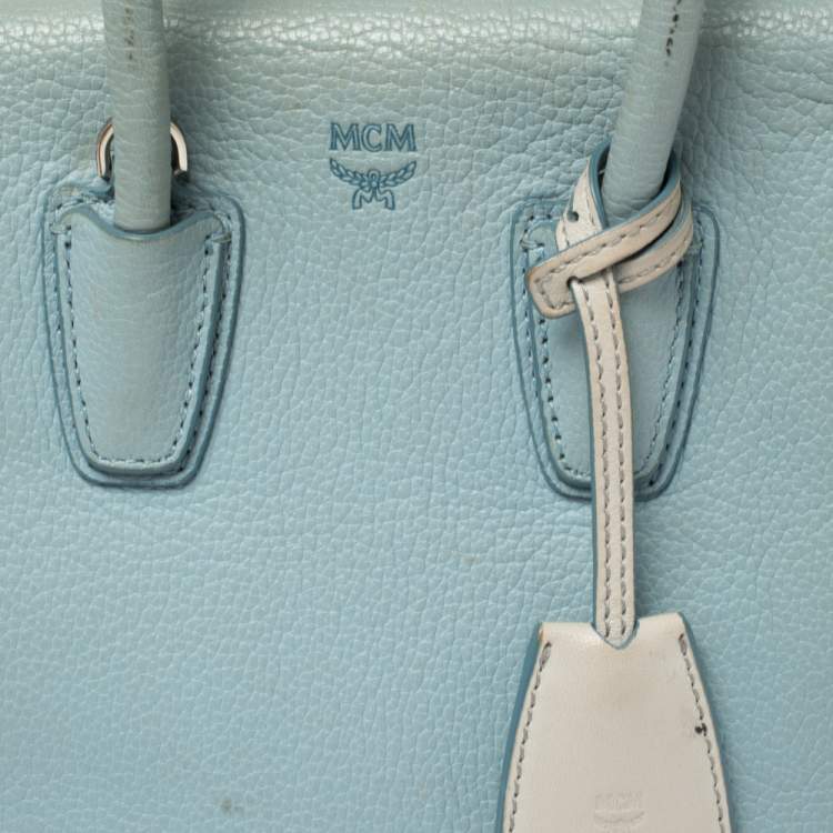 Pre Owned MCM Blue Leather Mini Milla Tote