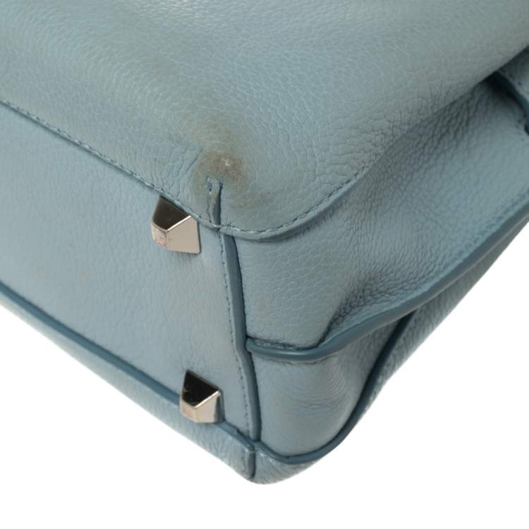 Pre Owned MCM Blue Leather Mini Milla Tote