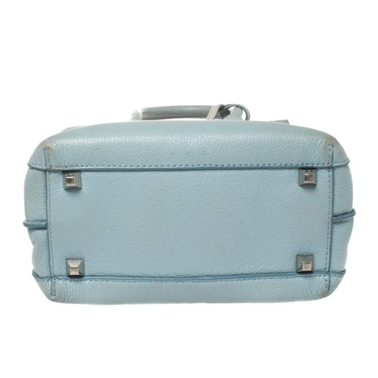 Pre Owned MCM Blue Leather Mini Milla Tote