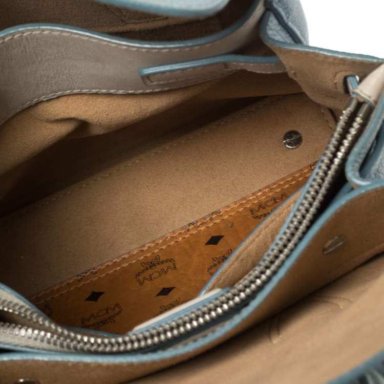 Pre Owned MCM Blue Leather Mini Milla Tote