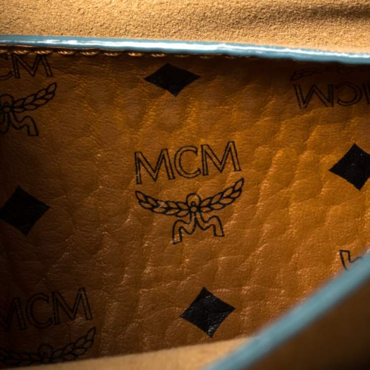 Pre Owned MCM Blue Leather Mini Milla Tote