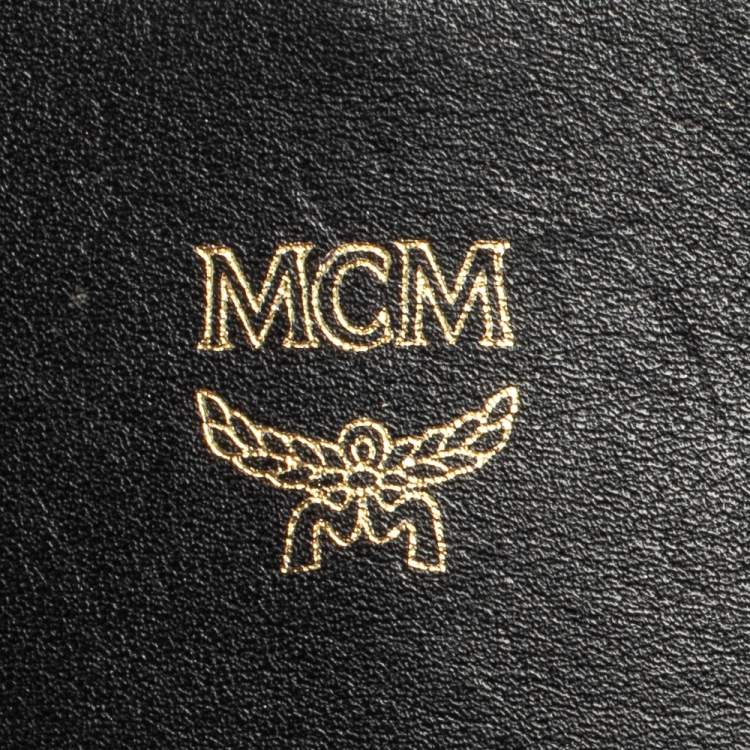 Pre Owned MCM Black Leather Studded Three Fold Wallet