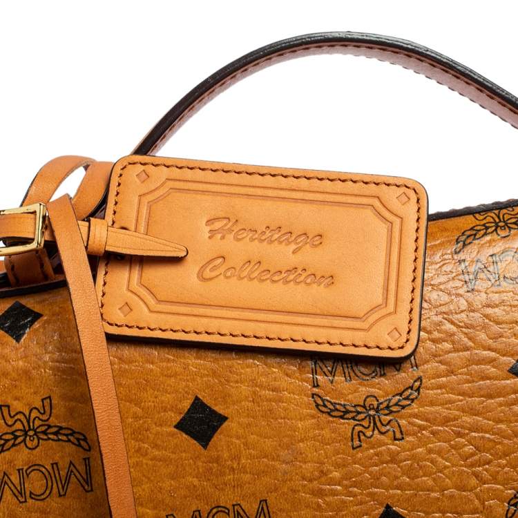 Pre Owned MCM Cognac Visetos Coated Canvas Heritage Briefcase