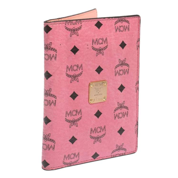 Pre Owned MCM Pink Leather Visetos Passport Holder