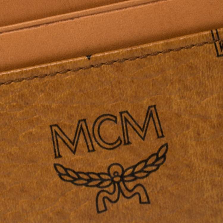 Pre Owned MCM Brown Leather Klassik Monogram Print Cardholder