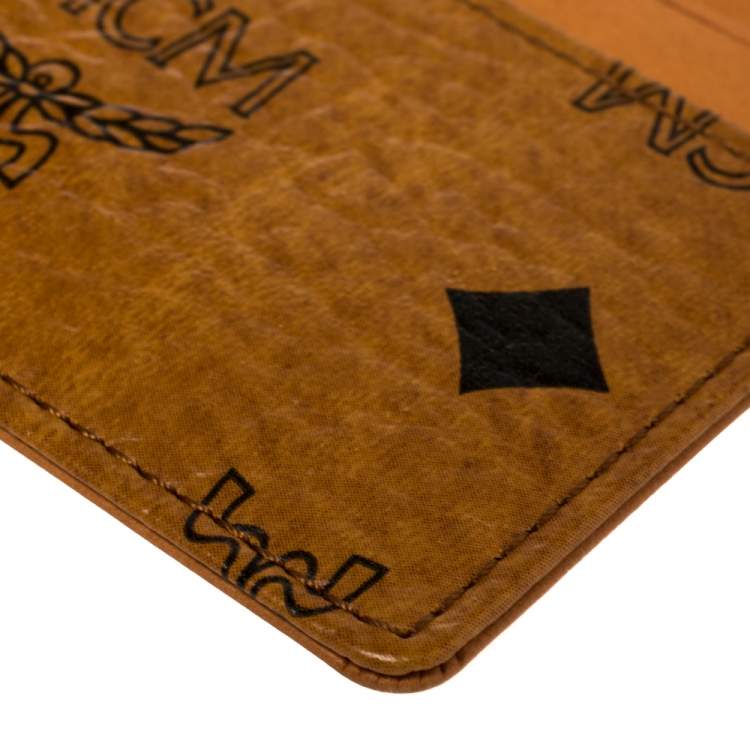 Pre Owned MCM Brown Leather Klassik Monogram Print Cardholder