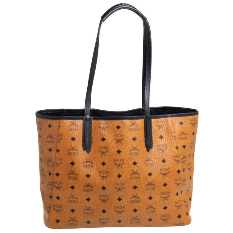 Pre Owned MCM Cognac/Black Visetos Coated Canvas and Leather Stefan Strumbel Limited Edition 116/300 Tote
