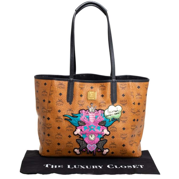 Pre Owned MCM Cognac/Black Visetos Coated Canvas and Leather Stefan Strumbel Limited Edition 116/300 Tote