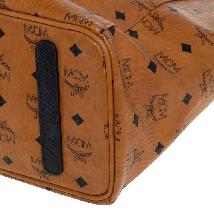 Pre Owned MCM Cognac/Black Visetos Coated Canvas and Leather Stefan Strumbel Limited Edition 116/300 Tote