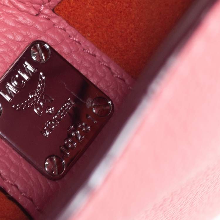 Pre Owned MCM Pink Leather Patricia Hobo