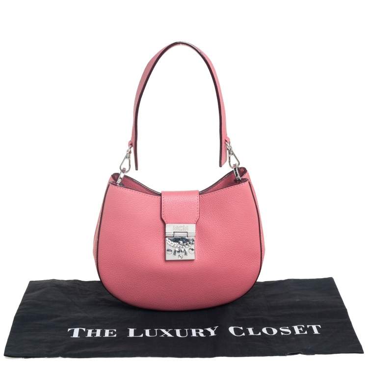Pre Owned MCM Pink Leather Patricia Hobo