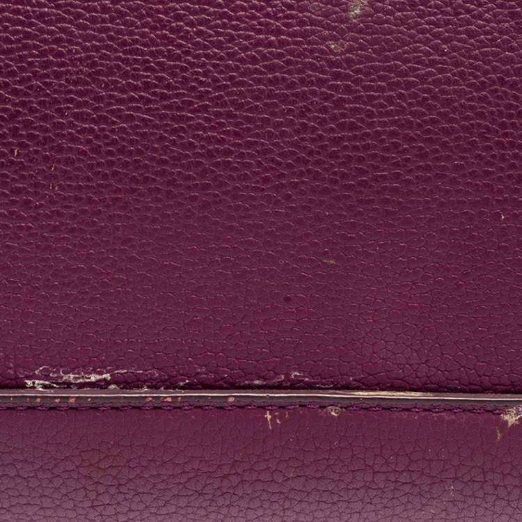 Pre Owned MCM Purple Leather Medium Milla Tote
